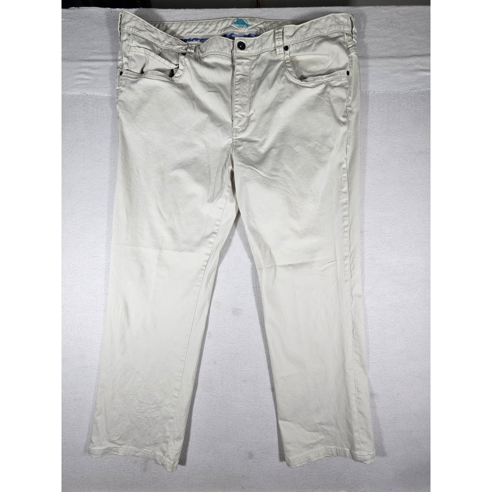 Tommy Bahama Boracay Chino Pants Mens 44x30 Bone White Cotton Blend Stretch